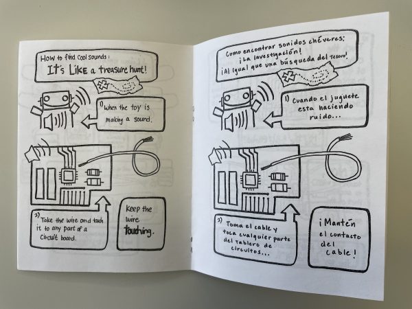 Pages from a fanzine about hacking electronic toys